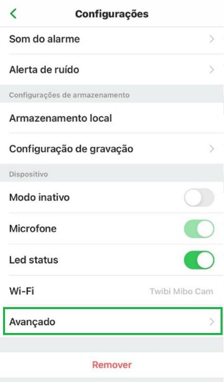 Cam configuração