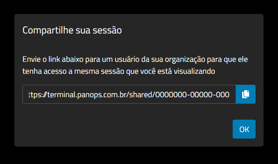 Modal de Compartilhamento de Sessão 