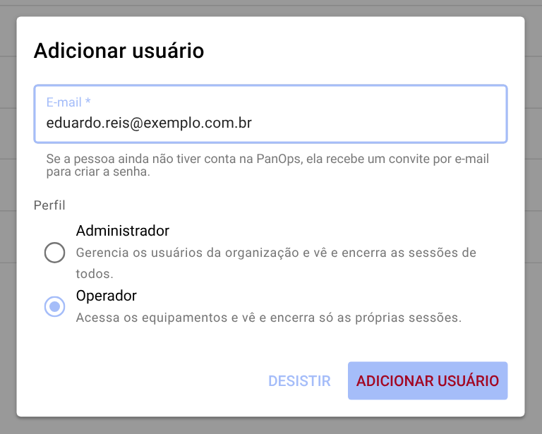 Formulário para adicionar usuário